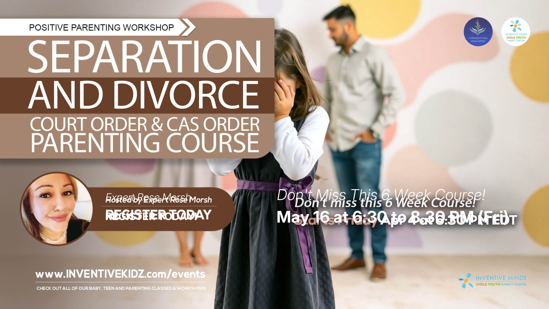 Seperation & Divorce - Court Order & CAS Order Parenting Course (April Fridays) Watermarked Image